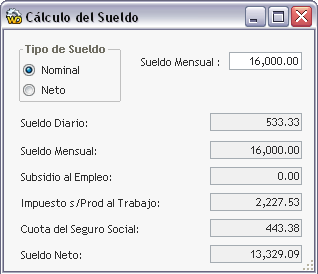 Cálculo de Sueldos